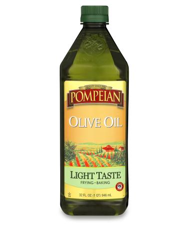 Pompeian Light Taste Olive Oil, Light, Subtle Flavor, Perfect for Frying & Baking, Naturally Gluten Free, Non-Allergenic, Non-GMO, 32 FL. OZ. 32 Fl Oz (Pack of 1)