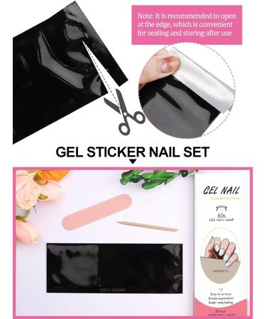 Kalolary 20PCS Nail Gel Polish Strips | Self-Adhesive Wraps with Nail File | UV/LED Lamp Required | Decals for Cured Gel Nails - Buy Online on SooperMarket.com