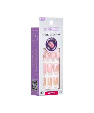 KISS imPRESS No Glue Mani Press-On Nails - Light Pink Squoval Petite Size 30 Nails + Accessories - Shop Internationally - Buy Online on SooperMarket.com