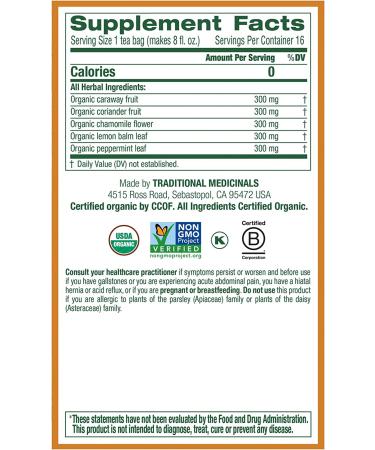 Traditional Medicinals Organic Gas Relief Tea - 16 Bags - Buy Online on SooperMarket.com