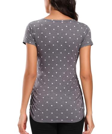Love2Mi Maternity Nursing Shirt XL Short Sleeve V-Neck - Flower45 Print | Breastfeeding T-Shirt for Pregnancy - Buy Online on SooperMarket.com