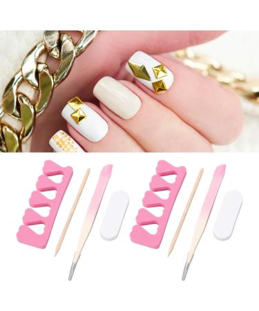 2 Set Nail Tweezers Nail Art Tweezers Straight Tip Nail Tweezers Rhinestone Pickers Manicure Nail Art Tool Set with Finger Separator Sponge Sanding Bar for - Buy Online on SooperMarket.com
