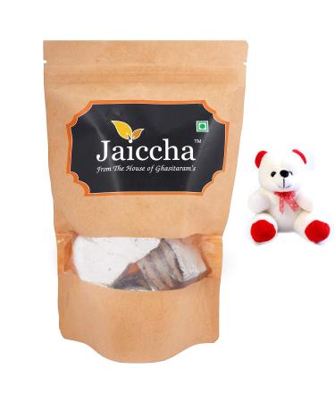 Jaiccha Ghasitaram Valentine Gifts - Valentine Sweets Dates Delight in Brown Pouch and a Teddy