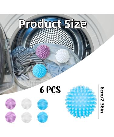 6 Pieces Tumble Dryer Balls Silicone Laundry Balls Anti-Tangle Reusable Washing Machine Balls for Home Washing Machine Quick Drying - Buy Online on SooperMarket.com