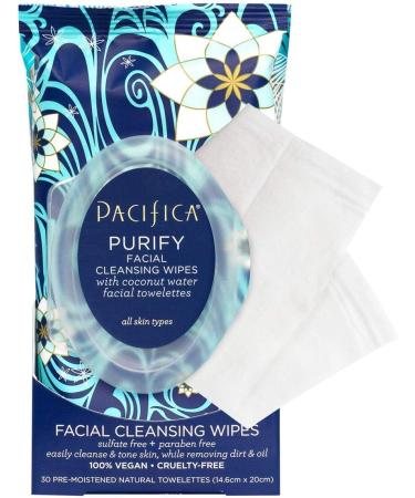 Pacifica Purify Coconut Water Cleansing Facial Wipes - 30 Towelettes - Buy Online on SooperMarket.com