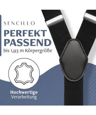 Sencillo Y-Shape Black Suspenders for Men with Carabiner - Stylish & Durable International Shipping - Buy Online on SooperMarket.com