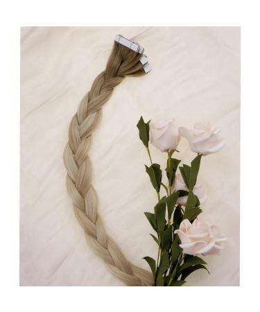 LAAVOO Real Hair Tape Extensions - 60cm Blond Ombre Balayage #8/27/60 | 5Pcs Virgin Hair Perfect for Seamless Volume & Length - Buy Online on SooperMarket.com
