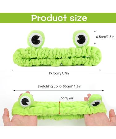 WLLHYF Frog Headband Makeup Headband Frog Eye Elastic Face Washing Hair Band Cute Shower Spa Headband Funny Green Head Wrap Cartoon Hair Accessories for Women Girls Skincare Beauty (Light green) - Buy Online on SooperMarket.com