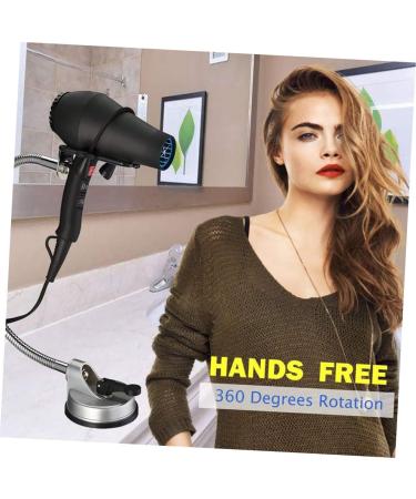 Alipis Adjustable Blow Bathroom Storage Suction Hair Stand Cup Steel Holder Dryer Rack Hands - Buy Online on SooperMarket.com