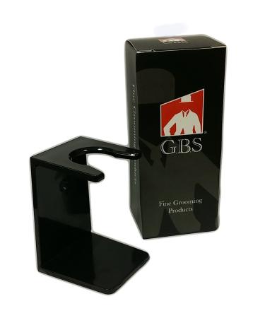 G.B.S Black Acrylic Shaving Brush Drip Stand- Prolongs Your Brush Life- Durable Material Perfect Accessory (Clean, Dry & Fresh) Attractive Stand, Compatible with Brushes 19 mm Knot to 26 (Black)