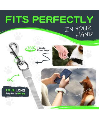 Moestar 360 Tangle-Free Dog Leash | 3M/10FT with Poop Bag Holder for Small & Medium Dogs (Green) - International Shipping Available - Buy Online on SooperMarket.com