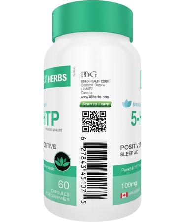 5-HTP - Pharmaceutical Grade Purity - All Natural Source - Quick Release - No Magnesium Stearate - 100mg (per cap) - 60 Vegetarian Caps - Buy Online on SooperMarket.com