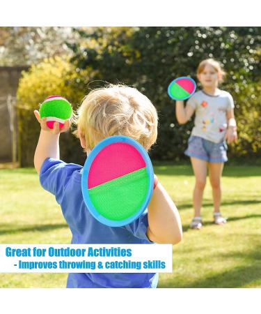 Ayeboovi Toss and Catch Ball Set - 4 Paddles & Balls - Outdoor Yard Game for Kids - Easter Gift - Upgraded Version - Buy Online on SooperMarket.com
