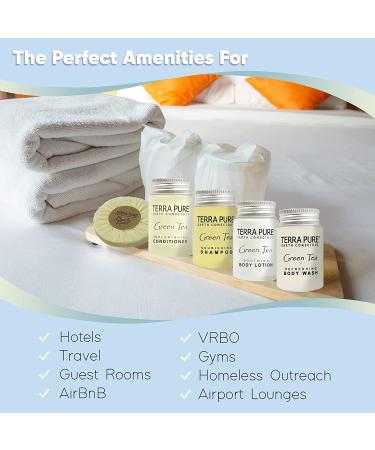 Hotel Amenities Bulk Set - Terra Pure Soaps & Toiletries | 1oz Shampoo, Conditioner, Body Wash, Lotion & 1.25oz Bar Soap | 75 Pieces - Perfect for Hotels - Buy Online on SooperMarket.com