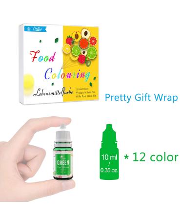 Shop 12 Color Liquid Food Dyes | Perfect for Baking Decorating & DIY | 10ml Each - Enhance Cakes Cookies Fondant & More! - Buy Online on SooperMarket.com