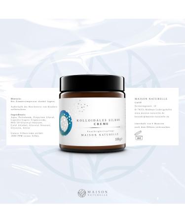 Maison Naturelle Colloidal Silver Cream 100g - Best Natural Silver Cream 2020 | 1000 ppm - Premium Quality 1 Pack - Buy Online on SooperMarket.com