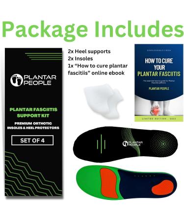 Plantar People Orthotic Insoles with Arch Supports & Silicone Heel Pads - XS (UK 3-4.5) for Plantar Fasciitis Treatment - Buy Online on SooperMarket.com