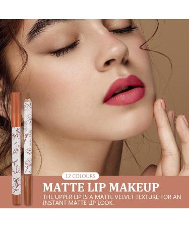 Shop 12 Colors Matte Lip Liner - Waterproof Long-Lasting Velvet Lip Pencils for Perfect Lips | International Shipping - Buy Online on SooperMarket.com