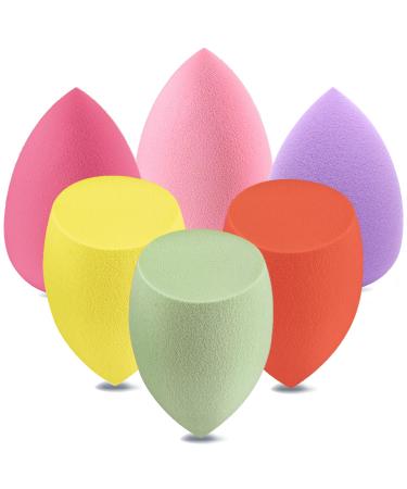 Beauty Blenders DUAIU 6PCS Makeup Sponge for Foundation Super Soft Non-Latex Foundation Sponge for Liquid Cream and Powder (Multicolor) B Colorful