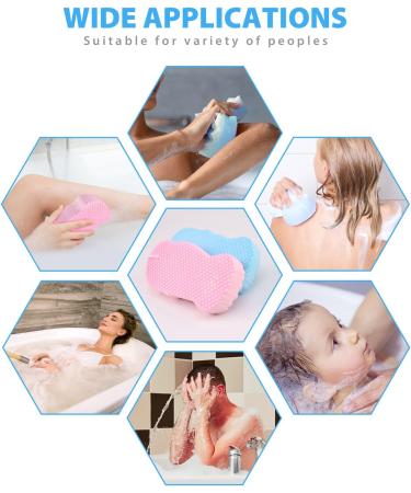 Soft Exfoliating Bath Sponge Set for Dead Skin Removal - 2 Pack (Pink & Blue) - Buy Online on SooperMarket.com