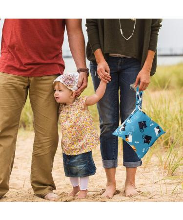 3 Pack Waterproof Wet Bag Set for Cloth Diapers - Reusable Nappy & Produce Bag Organizer with Handle, Zipper Pocket - Ideal for Travel, Beach, Gym - Blue - Buy Online on SooperMarket.com