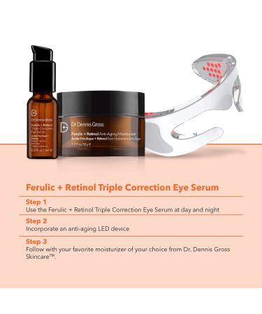Dr. Dennis Gross Ferulic + Retinol Triple Correction Eye Serum 0.5 fl oz - Targets Wrinkles, Elasticity Loss, Rough Texture - (Pack of 1) - Buy Online on SooperMarket.com