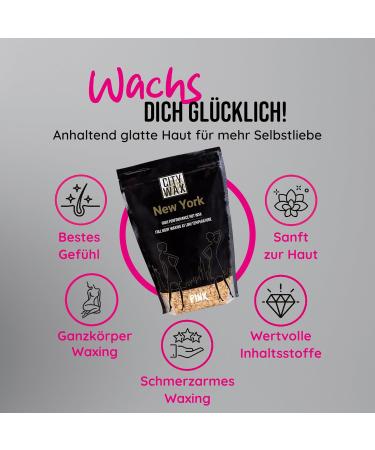 PINK Cosmetics CITY WAX New York 1 kg - Gentle Full Body Waxing Beads - Professional Quality Wax for Smooth Skin - Buy Online on SooperMarket.com
