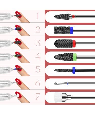 Maquita 7-Piece Ceramic Nail Miller Bits - Professional Nail Cutter for Gel & Acrylic Home Manicure & Pedicure Set - Black Ceramic - Buy Online on SooperMarket.com