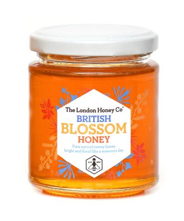 London Honey Company - British Blossom Honey Jar 227g - 100% Pure Natural Unpasteurised Raw Honey - Sustainably Produced from our own Beehives.