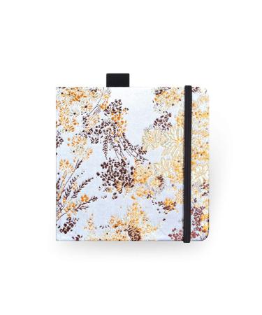 Square 5.1X5.1" 300gsm Watercolor Journal Hardbound 40pgs(20 Sheets Front Back 2 Textures)Travel Size for Calligrapher Colored Pencil Watercolor Sketch Handmade Cloth Cover Notebook Yellow Floret