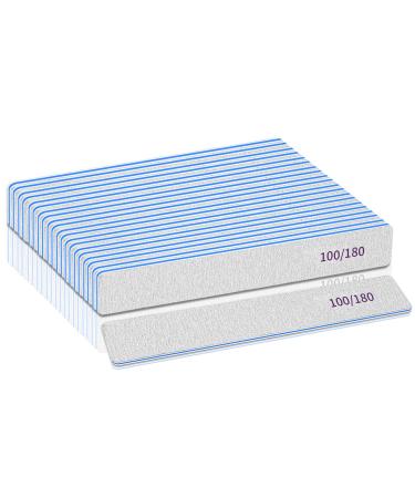 12pcs Nail Files 100/180 Grit Nail Files Nail Files Professional Emery Boards Double Sided Nail Files Nail Files for Acrylic Nail Gel Nail File Manicure Tools 100/180 grit for false nails