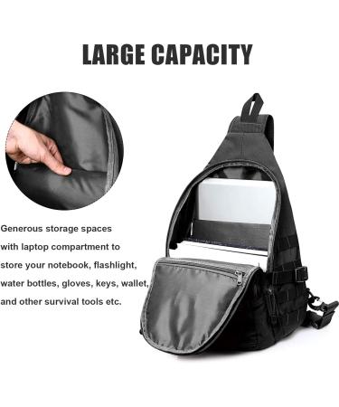 G4Free Tactical EDC Sling Backpack Military Rover Shoulder Sling Bag Pack with Pistol Holster for Concealed Carry Black - Buy Online on SooperMarket.com