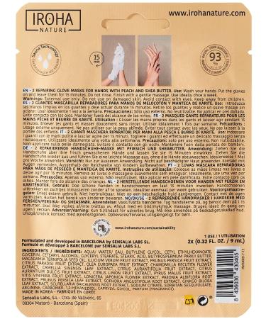 Iroha Glove Mask - Peach Regenerating Mask (1 x 2 Pieces) | International Shipping Available - Buy Online on SooperMarket.com