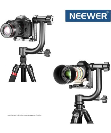 Neewer Professional Heavy Duty Metal Gimbal Tripod Head - 360 Degree Panoramic, 1/4'' Quick Release Plate, Bubble Level - for DSLR Cameras up to 30lbs - Buy Online on SooperMarket.com