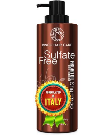 Moroccan Argan Oil Shampoo - Sulfate Free Anti Frizz Hydrating Thickening Care for Women and Men - Deep Moisturizing Treatment for Color Treated Curly Frizzy Damaged and Dry Hair