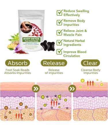 Herbal Detox Cleansing Foot Soak Beads Body Detox Foot Soak Beads Detoxingherbs Shaping Cleansing Foot Soak Beads Foot Massage Beads for Moisturizes Skin and Relieves Fatigue (3pcs) - Buy Online on SooperMarket.com