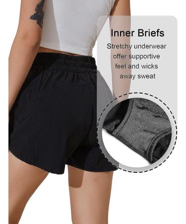 BMJL Women's High Waisted Running Shorts with Pocket - Quick Dry Athletic Workout Pants - Buy Online on SooperMarket.com