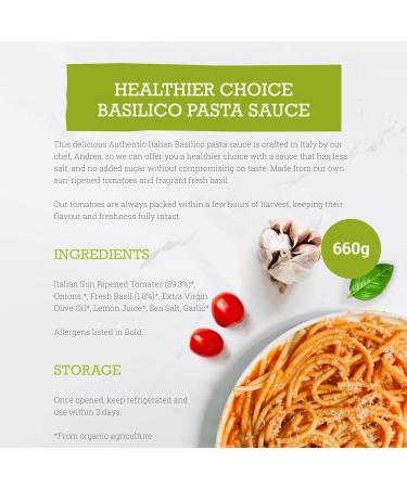 Mr Organic Basilico 660g Jar - Non GMO, Preservative Free, Gluten Free & Vegan - Made with Italian Tomatoes, Herbs & Spices - 1 Count - Buy Online on SooperMarket.com