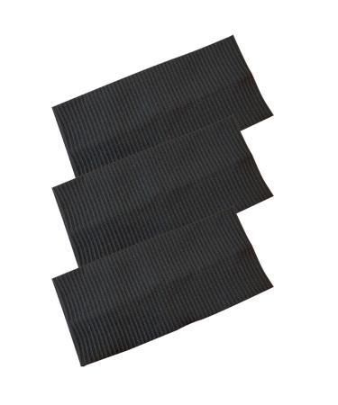 8cm Wide Black Headband for Women White Gray Stretchy Jersey Hair Band for Yoga Makeup Running (black+black+black)