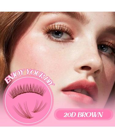 280pcs Lankiz Brown Eyelash Extensions Set - 20D C Curl Mix 9-15mm Individual Lashes with Adhesives Glue Remover & Applicator | Perfect for Beginners - Buy Online on SooperMarket.com