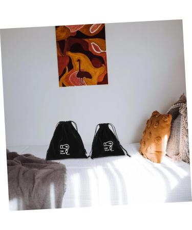 MUSISALY 2pcs Storage Bag Practical Storage Pouch Drawstring Closure Cover Toiletry Organizer Black Velvet - Buy Online on SooperMarket.com