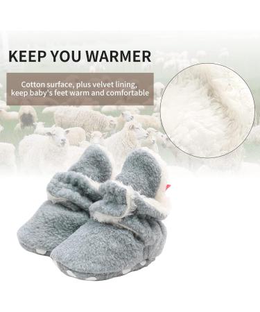 TMEOG Baby Booties | Infant Winter Slippers | Newborn First Walking Shoes | Boys Girls 0-18 Months | Light Grey Furry - Buy Online on SooperMarket.com
