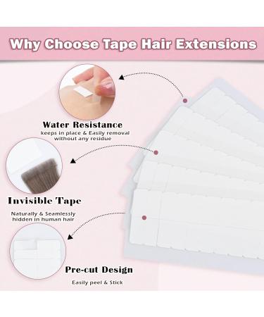 Vlasy Hair Extension Tapes Tabs - 60PCS Double Sided Wig Tape for Human Hair Extensions - Buy Online on SooperMarket.com
