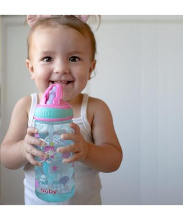 Nuby 2 Pack Iridescent Flip-it Kids On-The-Go Printed Water Bottle with Bite Proof Hard Straw - 18oz / 540 ml 18+ Months 2 pk Prints May Vary Colors May Vary - Buy Online on SooperMarket.com