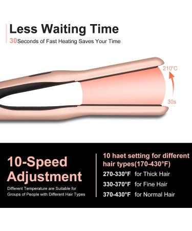 Mini Hair Straightener for Short Hair & Pixies - Adjustable Temperature Flat Iron (Rose Gold) - Buy Online on SooperMarket.com