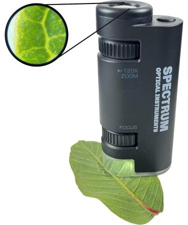 EasyMicro 60x-120x LED Lighted Zoom Microscope - Black | High-Quality Magnification Tool - Buy Online on SooperMarket.com
