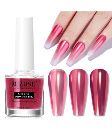 MIZHSE Nail Glitters Chrome Powder for Nails Shiny Powder with Magic Mirror Effect Soak off UV LED 10ml for DIY MJY007
