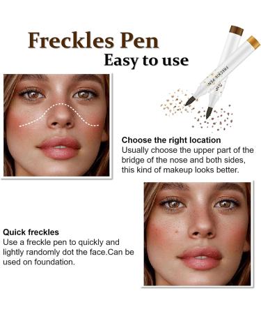 Freckle Pen Artificial Fake Freckles Create Fashionable Natural Freckles Makeup Waterproof Long Lasting Soft Dot Sopt Pen for Face Makeup(Dark Brown and Light Brown ) - Buy Online on SooperMarket.com