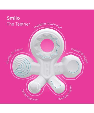 Smilo Champ Baby Teether - Soft Silicone Teething Toy for Babies 3+ Months - 5 Textured Structures for Gum Massage - Plum - Buy Online on SooperMarket.com