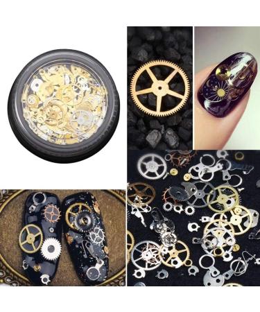 1 Box Metal Gear Stud Sheet Mixed Steampunk Nail Art Decoration Gold Useful and Fashion - Buy Online on SooperMarket.com